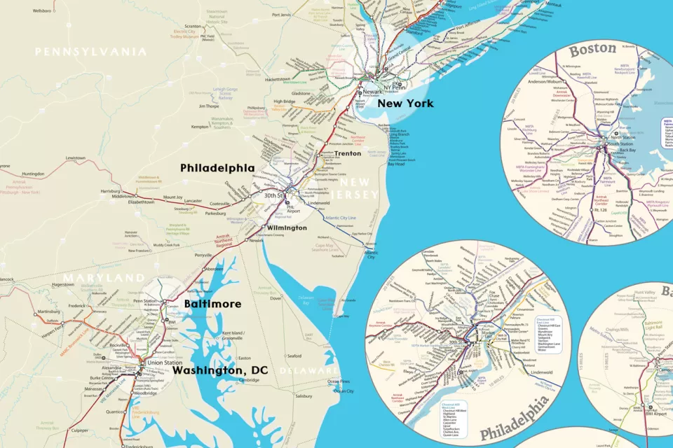 Northeast Rail Map